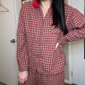 VS Tartan Plaid Flannel Pajamas Set